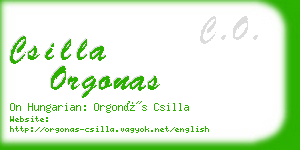 csilla orgonas business card